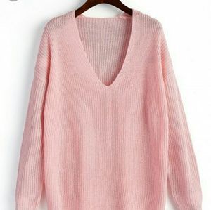 Baby Pink Vneck Sweater